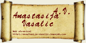 Anastasija Vašalić vizit kartica